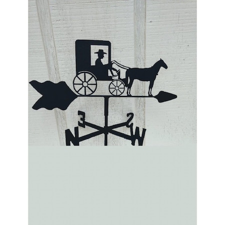 The Lazy Scroll Amish Horse & Buggy Roof Mount Weathervane TH331040